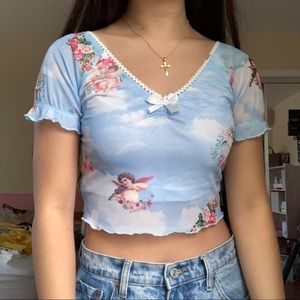 cherub mesh crop top